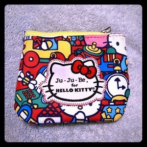 Jujube coin purse in Hello Kitty tick tock print